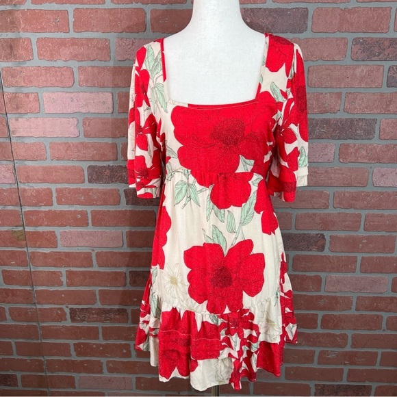 Red Floral Babydoll Dress | BOG Collective | XS - Picture 3 of 14